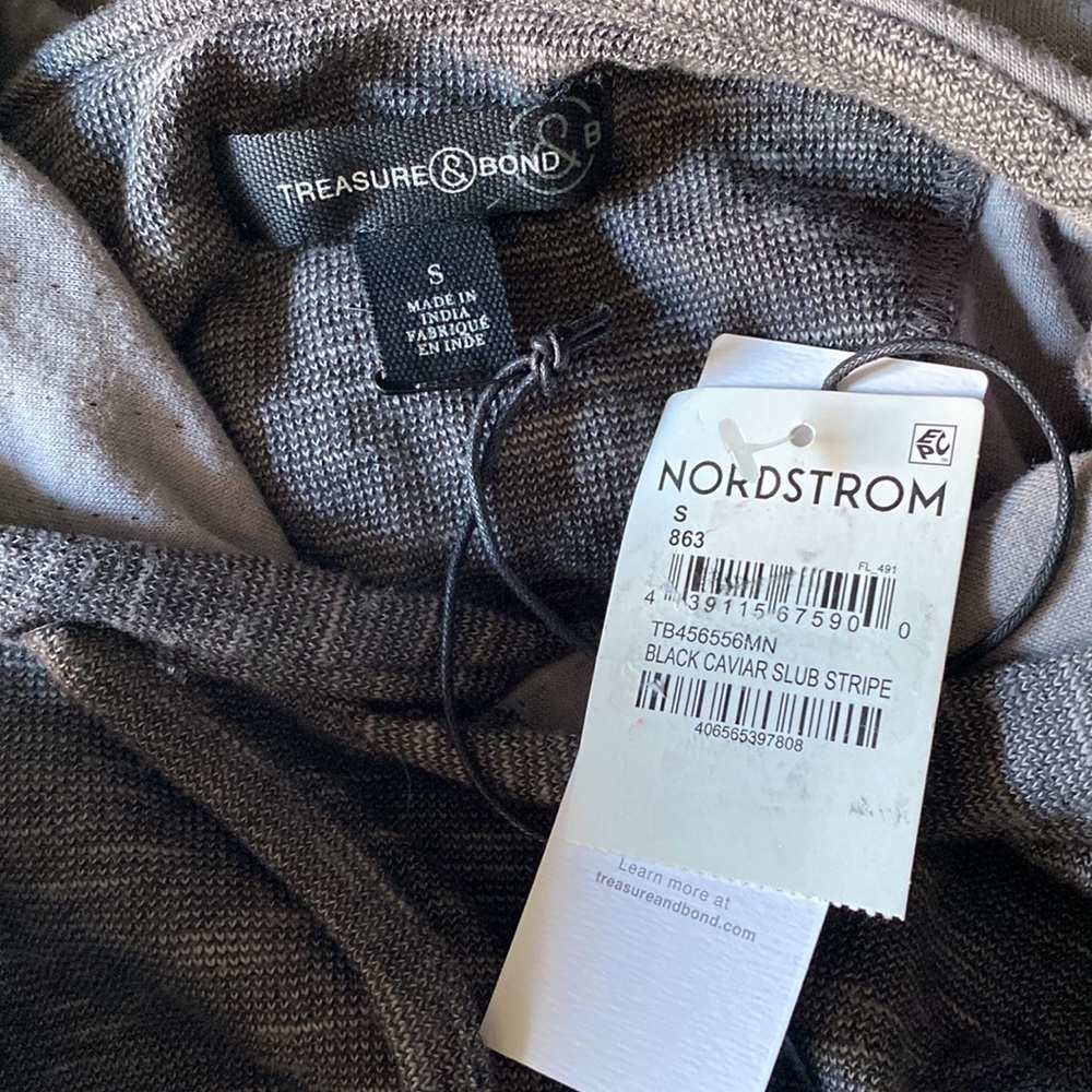 $10$ add on Treasure & BOND Double Knit Pullover Hoodie In Caviar SIZE S - Picture 2 of 8